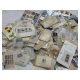 Flat of VTG Stamps & 2 Stamp Books w/ Minimal