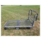 Heavy Duty Rolling Cart Metal Wire Shopping Cart