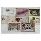 8 Antique Postcards Christmas