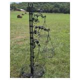 Ornate Iron Plant Hanger w/ Baskets