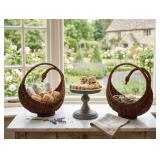Galvanized Pedestal Display Tray & Twp Woven