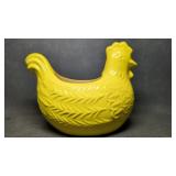 Vintage Ceramic Yellow Nesting Chicken Planter,