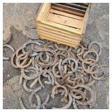 Crate of 71 Horseshoes w/ St. Croix Forge