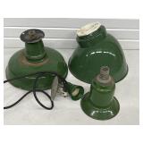 Vintage Green Porcelain Enamel Light Lamp Parts