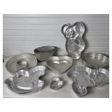 Box Lot Of Vintage Wilton Aluminum Character Cake