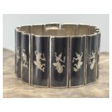 Siam Sterling Niello Goddess Bracelet 61.57g