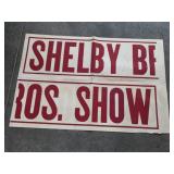 Vtg Shelby Bros. Show Multi-Panel Paper poster