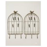 2 Rustic, Vintage-Style Birdcage Wall Organizers