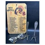 Vintage Grocery Black Americana List 2 Bent Fork