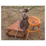 Metal Yard Art, Stool & Mechanics Stool
