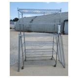 Rolling Metal Rack Storage Plus 2 Shelves Heavy