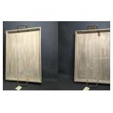 Two Large Rustic Pomeroy Ashwood Trays W/ Metal