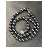 Black Peacock Pearl Necklace Iridescent 20ï¿½ï¿½