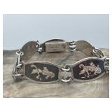 Siam Sterling Niello Dancing Panels Bracelet