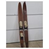 Pair of Vintage Wooden Water Skis