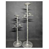 Piaf Silver Style Pillar Candle Holders , Bird &