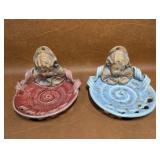 Signed Cherub Soap Dishes