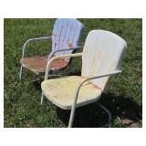 Two Vintage Metal Patio Chairs