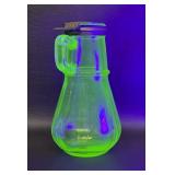 VTG Hazel Atlas Uranium Glass Syrup Pitcher