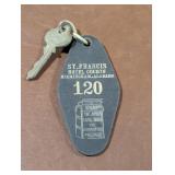 Vintage St. Francis Hotel Courts Key & Fob,