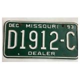 VTG Missouri Dealer License Plate