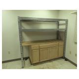 Steel Shelving Unit 72" x 77"  w/ Cabinet
