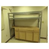 Steel Shelving Unit 72" x 77"   w/ Cabinet