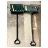 Plastic snow shovels