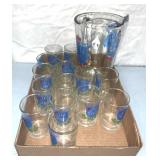 Old style glasses and pitcher