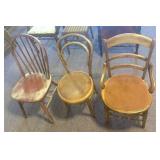 3 Wooden chairs