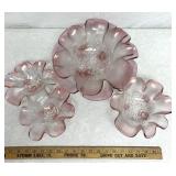 Floral pattern colored glassware