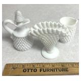 White Fenton glassware