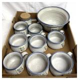 Stoneware bowl/cups/Land O Lakes advertising