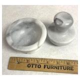 Vintage white/gray marble mortar