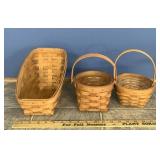 3 Longaberger Baskets