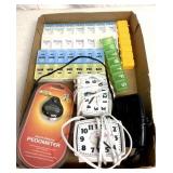 Pedometer/med holders/alarm clocks