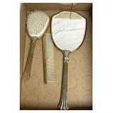Vintage vanity mirror/comb and brush