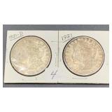 1921 & 1921-D Morgan Dollars