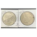 1922 & 1923 Peace Dollars