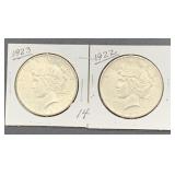 1922 & 1923 Peace Dollars