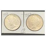 1922 & 1923 Peace Dollars