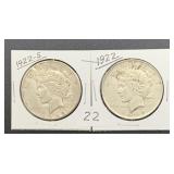 1922-S & 1922 Peace Dollars