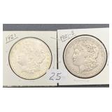 1921 & 1921-S Morgan Dollars