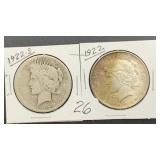 1922 & 1922-S Peace Dollars