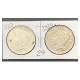 1922 & 1923 Peace Dollars
