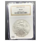2006 American Eagle Dollar "NGC Graded "MS69"