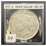 1927-D Peace Dollar "MS-60"