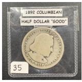1892 Columbian Half Dollar "Good"
