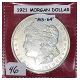 1921 Morgan Dollar "MS-64"
