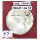 1967 Candian "Goose" Silver Dollar "MS-63"